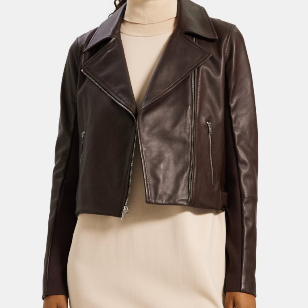 Theory Leather Moto Jacket - NWOT